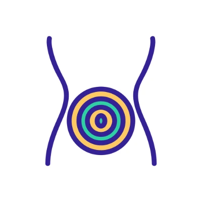 ilustração de uma barriga com um círculo dentro